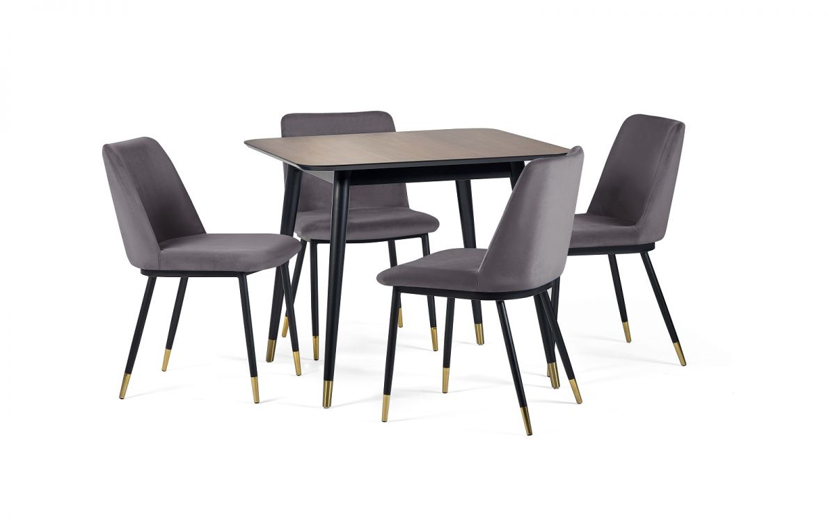 Findlay Square Dining Table & 4 Delaunay Grey Chairs