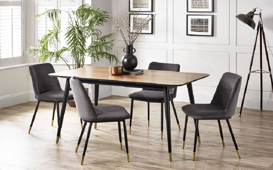 Findlay Rectangular Table & 4 Delaunay Grey Chairs