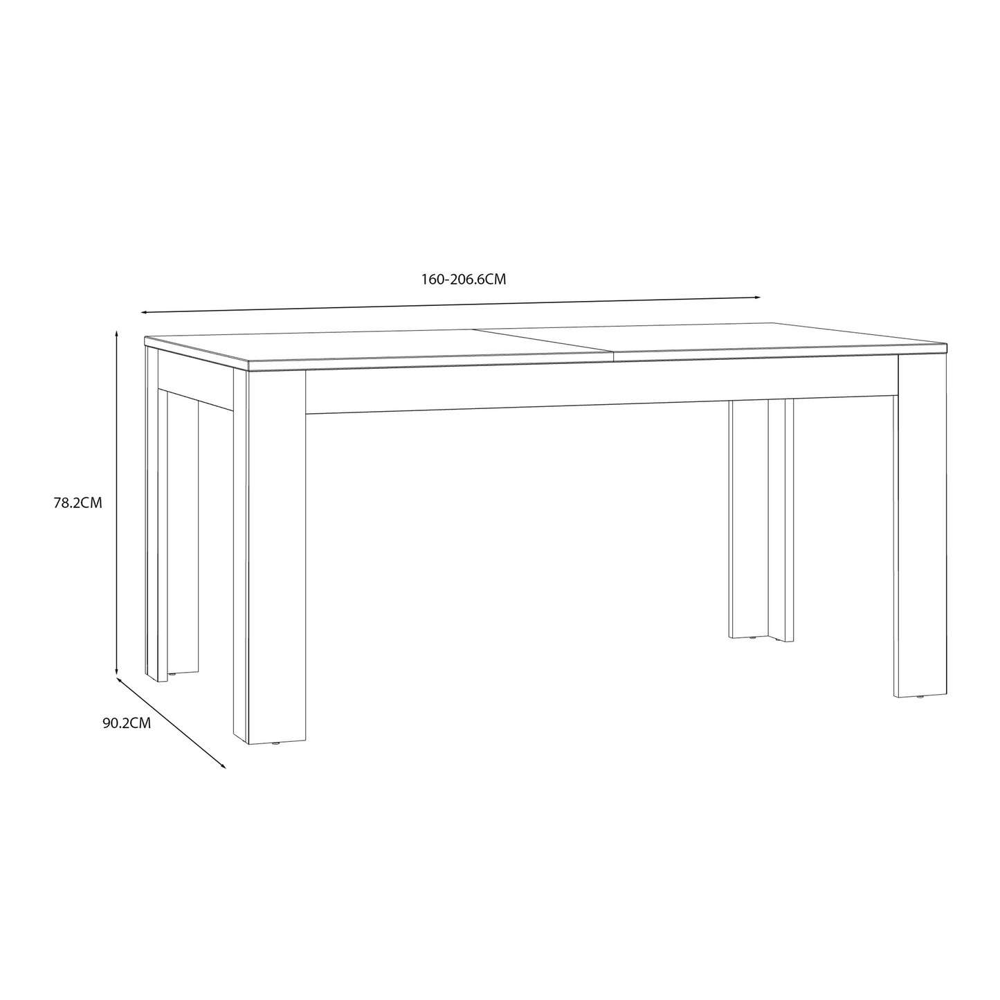 Bohol Extending Dining Table 160-207cm in Riviera Oak/Grey Oak