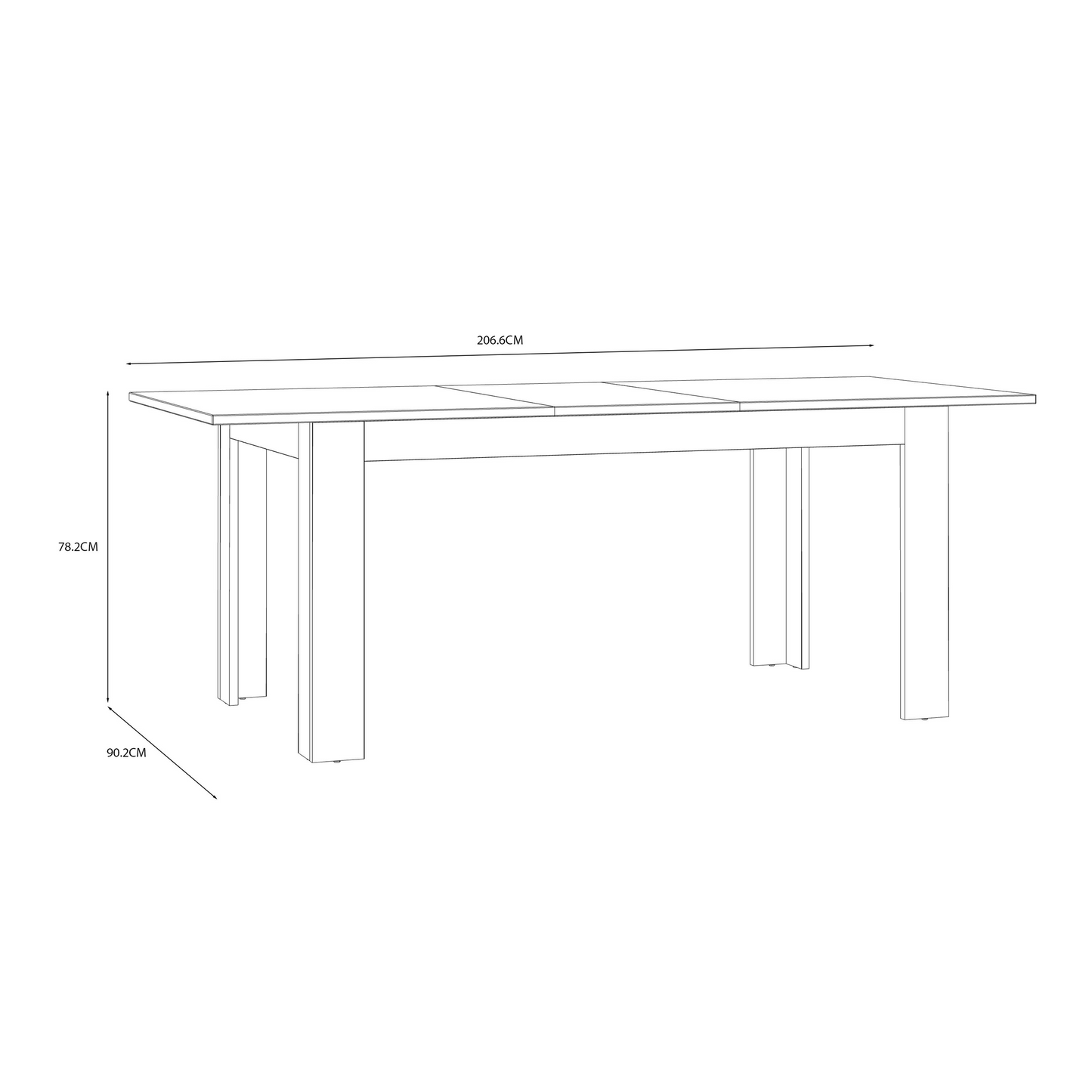 Bohol Extending Dining Table 160-207cm in Riviera Oak/Grey Oak