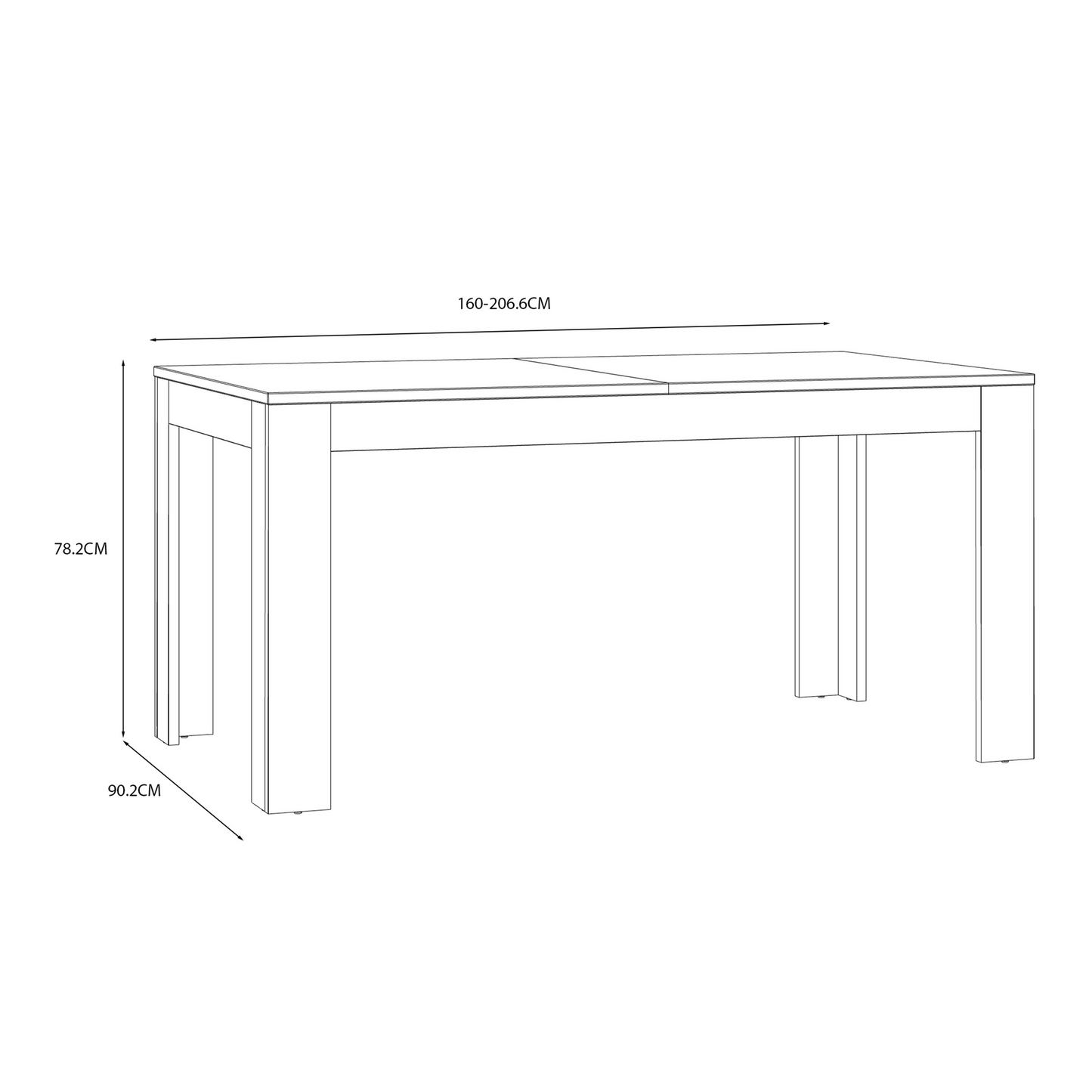 Bohol Extending Dining Table 160-207cm in Riviera Oak/Navy