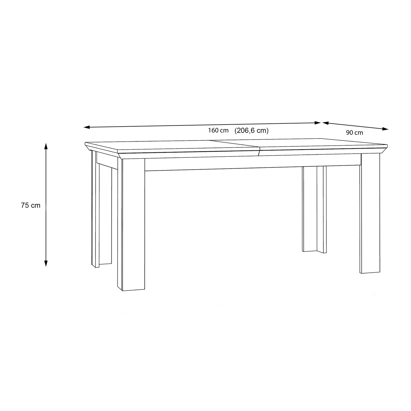 Illopa Extending Dining Table 160-207cm in Oak Nelson/Snowy Oak