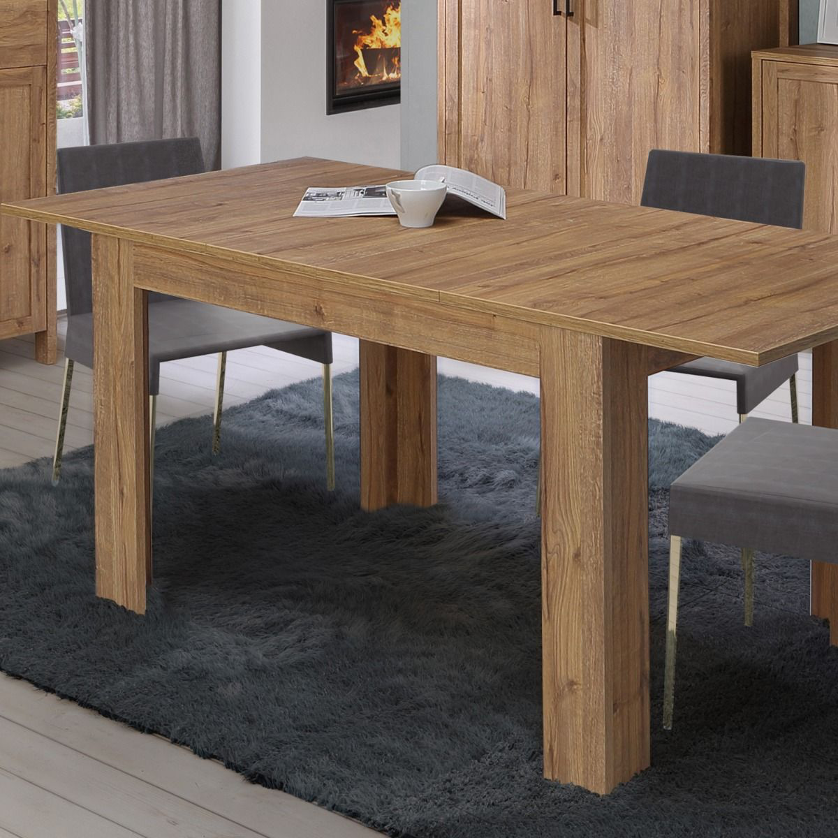 Malte Brun Extending Dining Table 120 cm in Waterford Oak