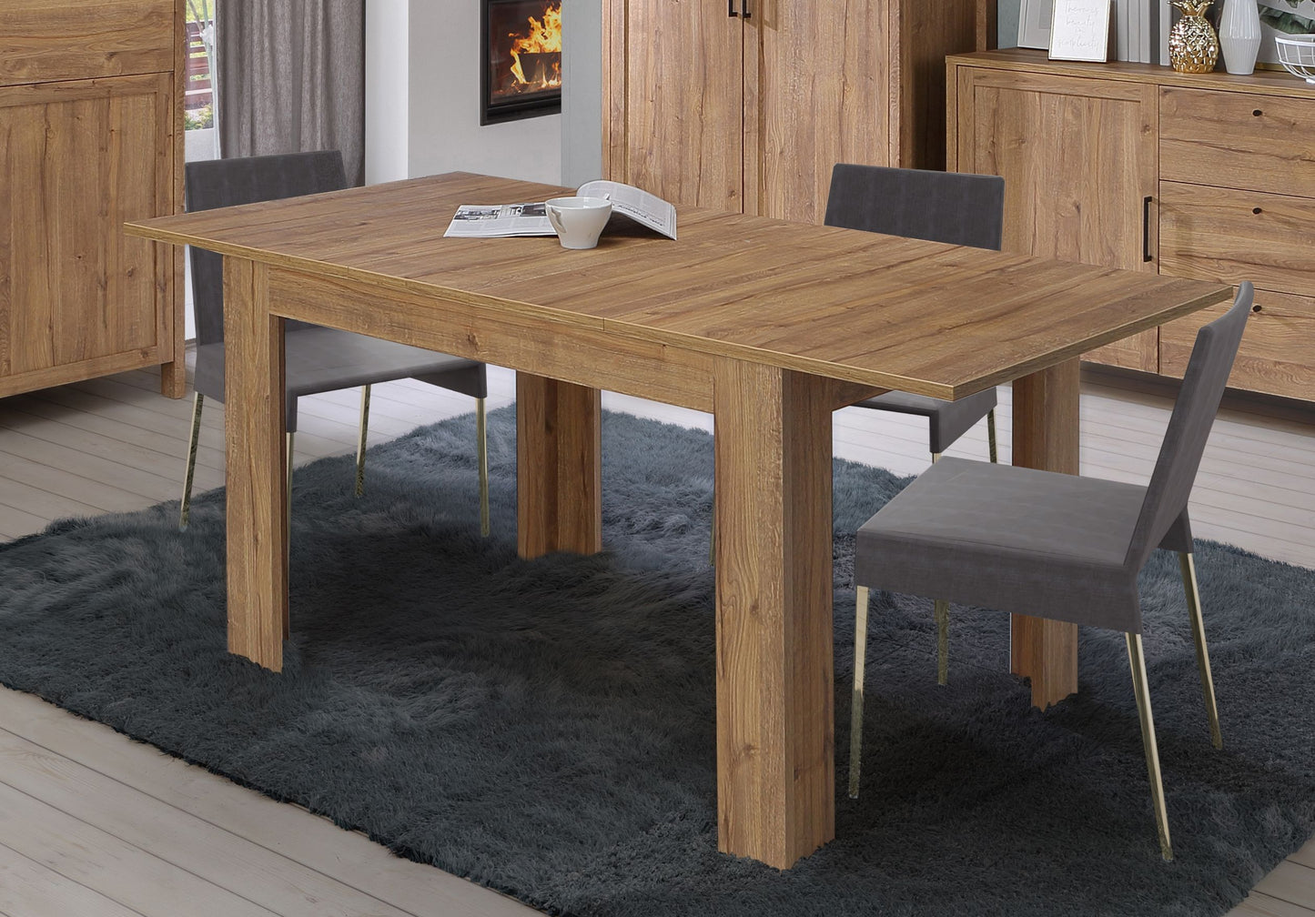 Malte Brun Extending Dining Table 120 cm in Waterford Oak