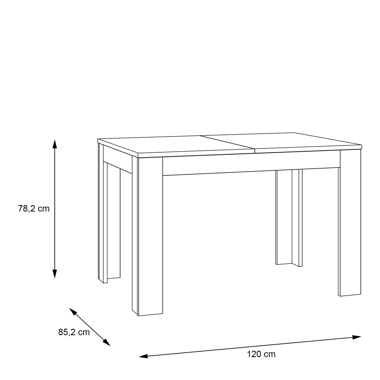 Malte Brun Extending Dining Table 120 cm in Waterford Oak