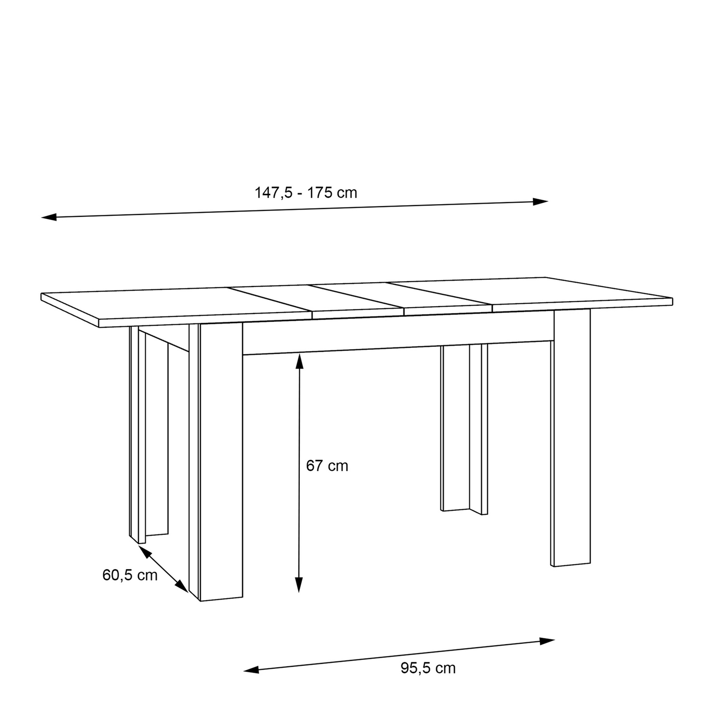 Malte Brun Extending Dining Table 120 cm in Waterford Oak