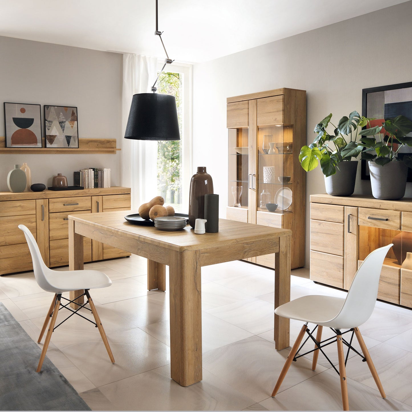 Cortina Extending Dining Table 160-200cm in Grandson Oak