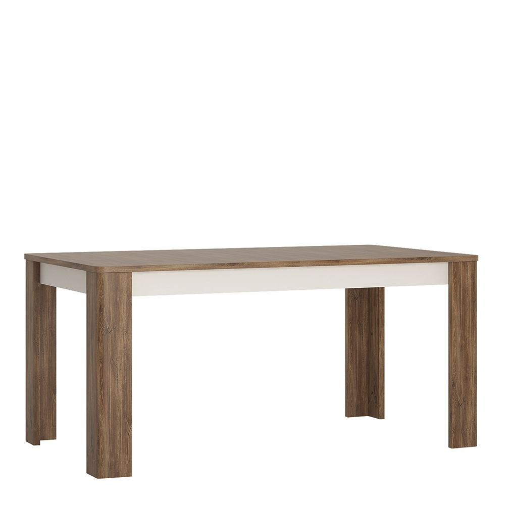 Toledo Extending Dining Table 160-200cm in Alpine White and Stirling Oak