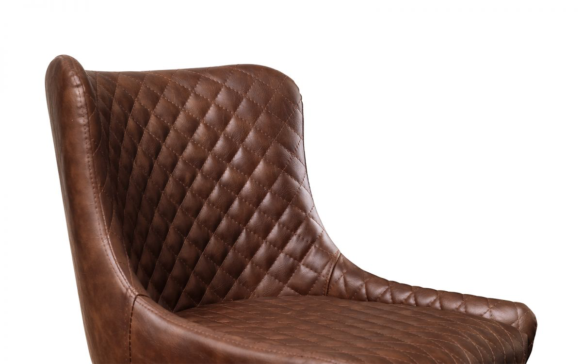 Luxe Faux Leather Bar Stool - Brown