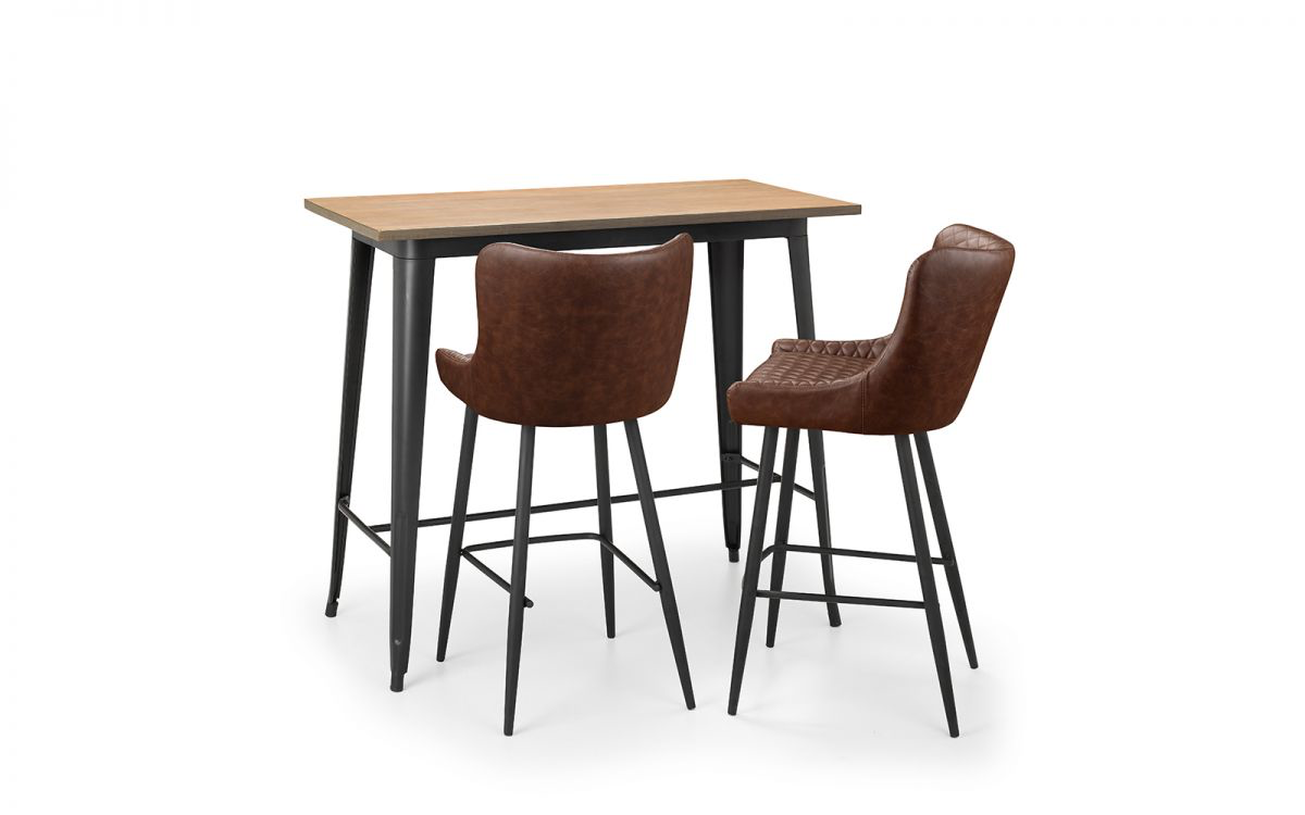 Luxe Faux Leather Bar Stool - Brown