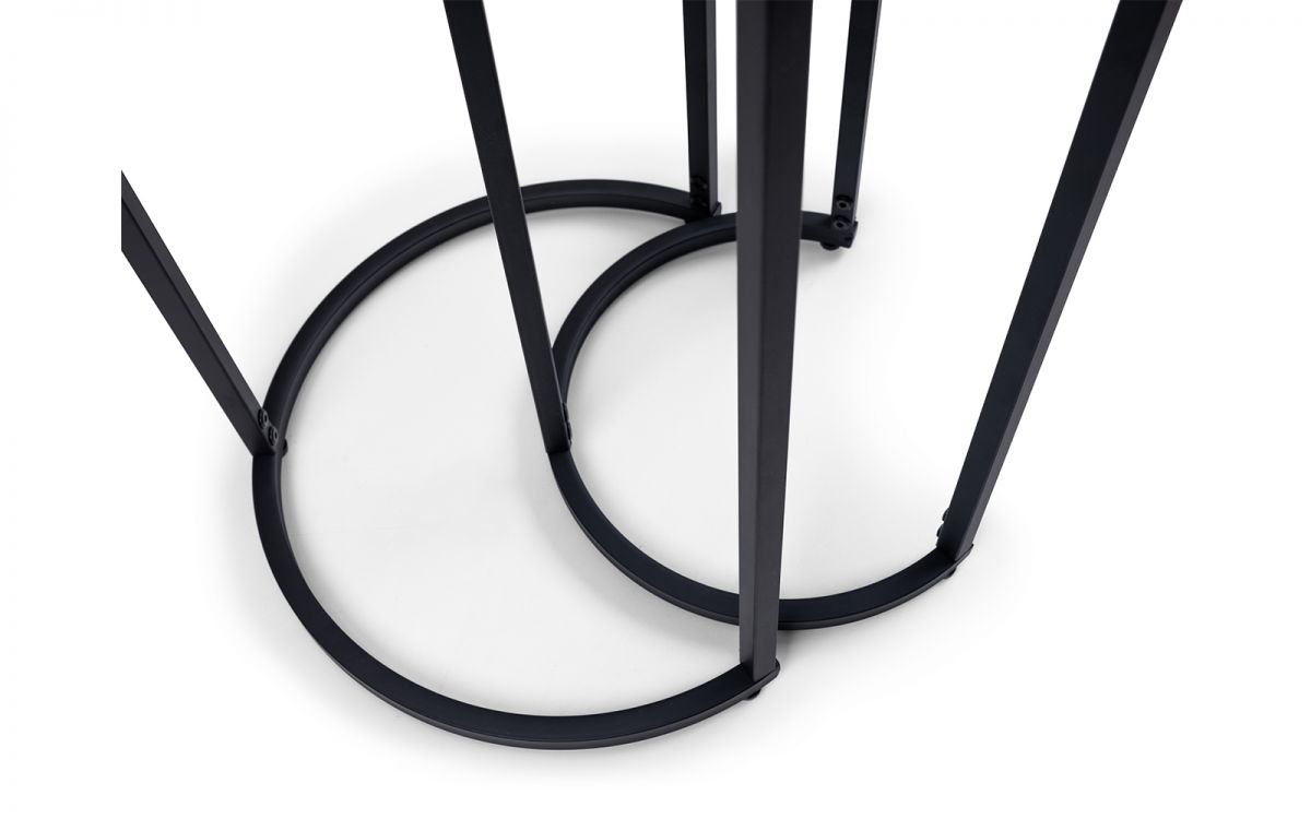 Chicago Round Nesting Side Tables - Smoked Glass