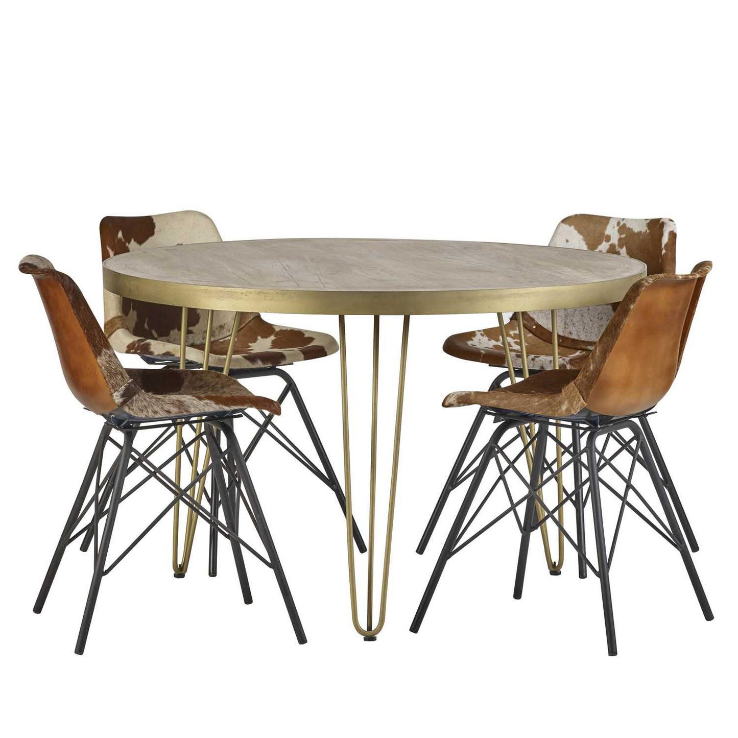 Light Gold Round Dining Table