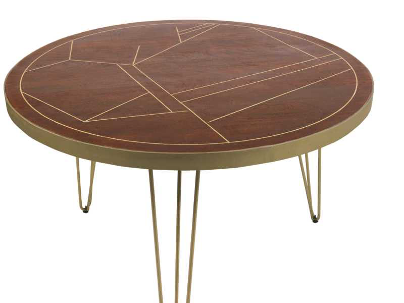 Dark Gold Round Dining Table