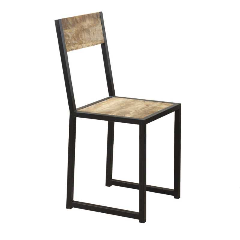 Cosmo Industrial Metal & Wood Dining Chair (2pk)