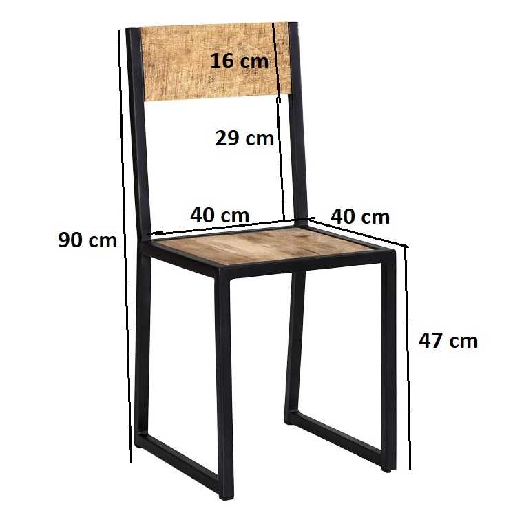 Cosmo Industrial Metal & Wood Dining Chair (2pk)