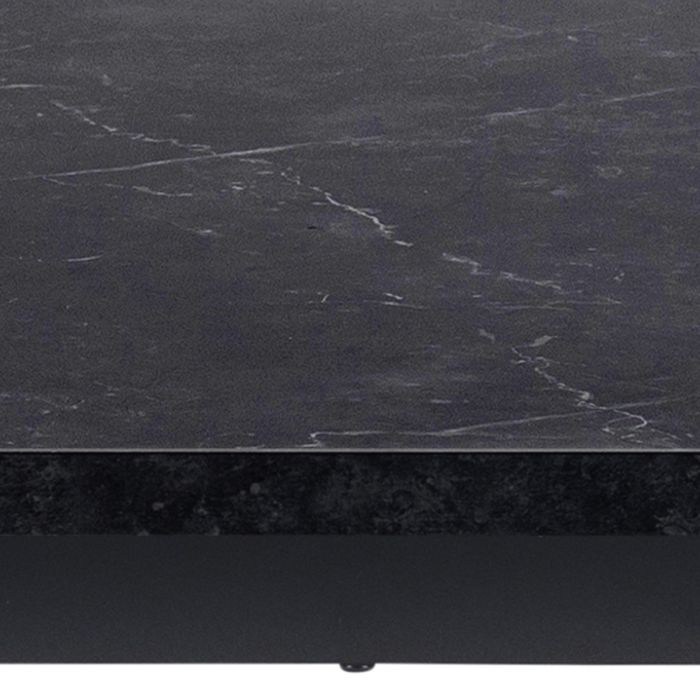 Amble Dining Table with Black Marble Melamine Top & Black Legs