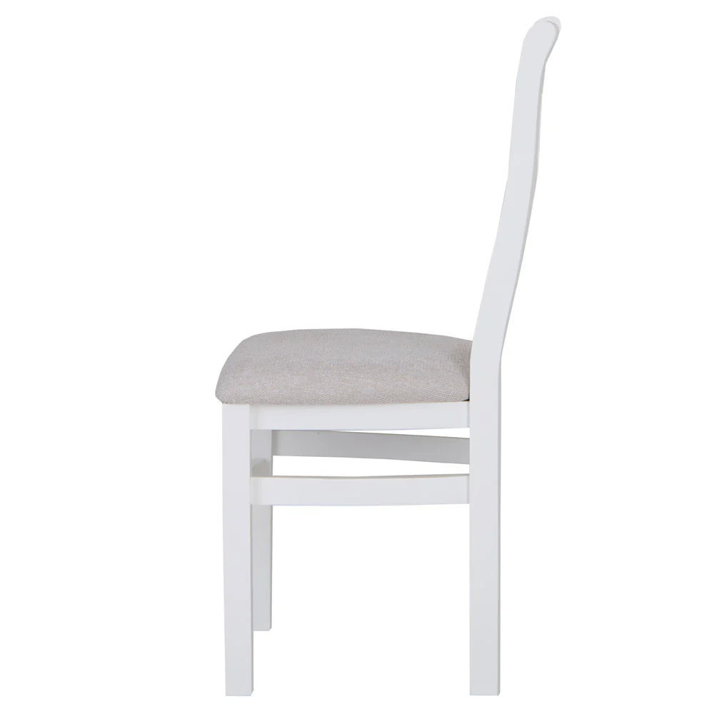 Cross Back Fabric Dining Chair White