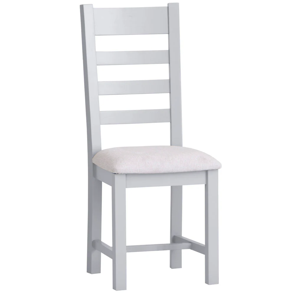 Ladder Back Fabric Dining Chair Grey