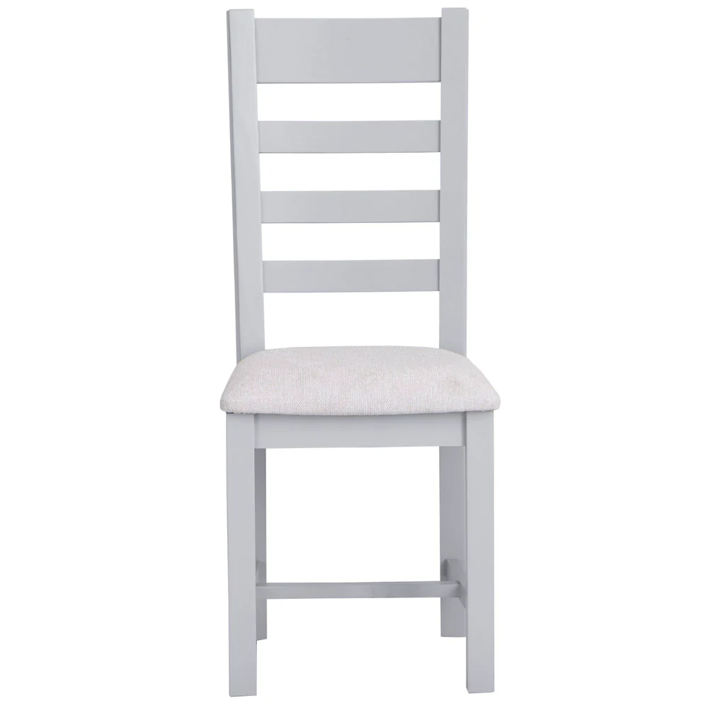 Ladder Back Fabric Dining Chair Grey