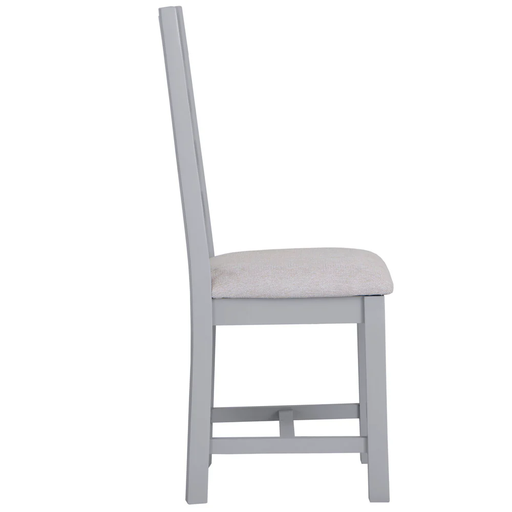 Ladder Back Fabric Dining Chair Grey