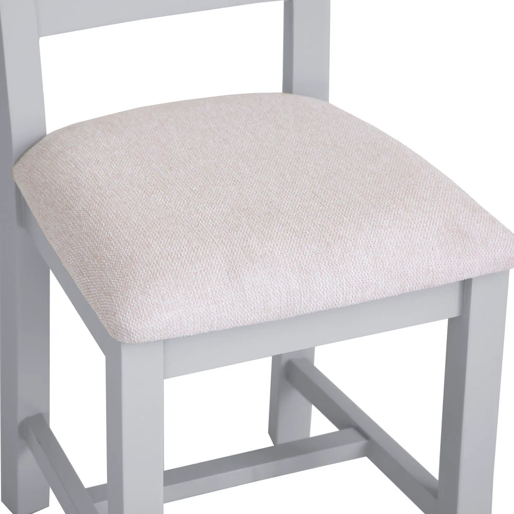 Ladder Back Fabric Dining Chair Grey