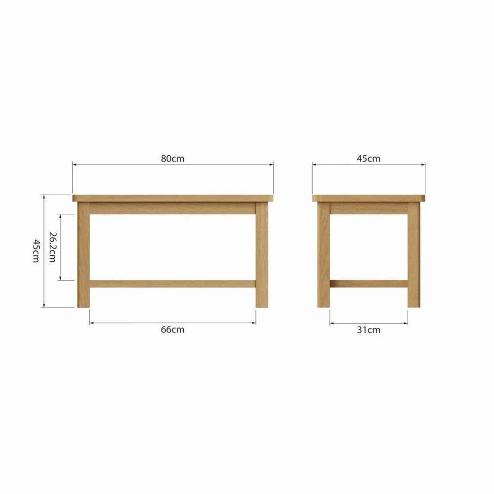 Rustic Oak Coffee Table Small