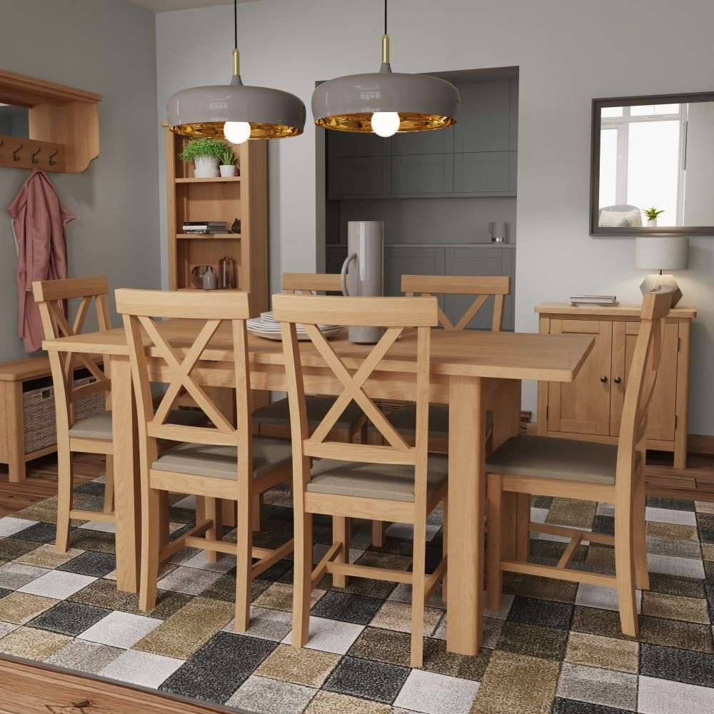 Rustic Oak Extending Dining Table