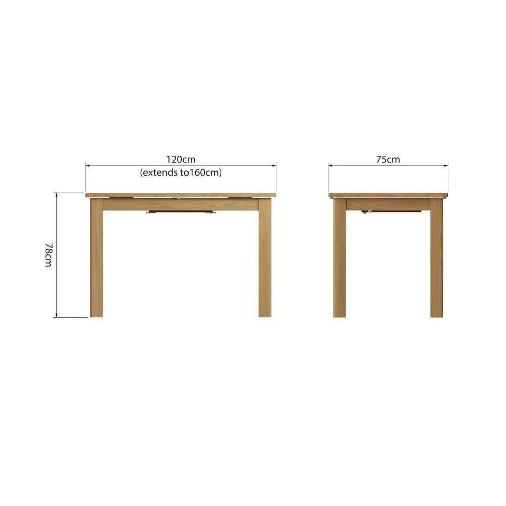 Rustic Oak Extending Dining Table