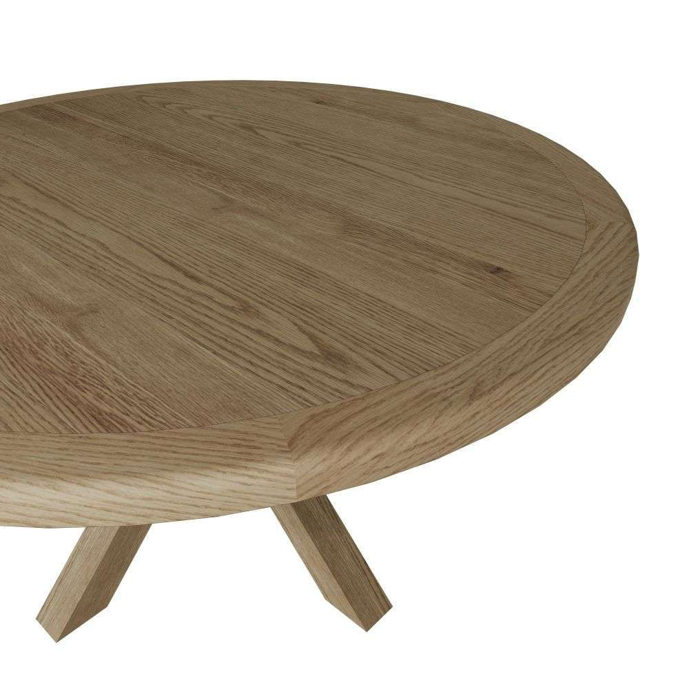 Large Round Dining Table Smoked Oak