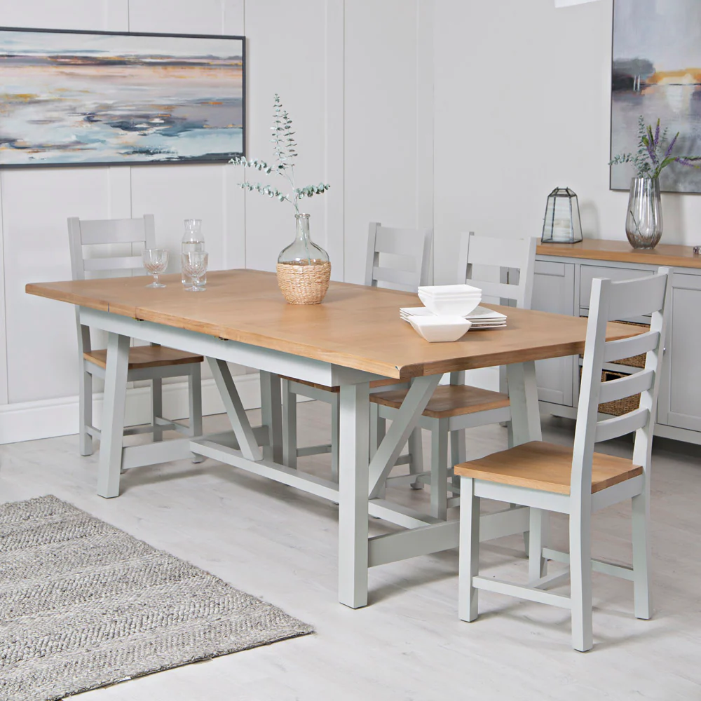 Refectory Butterfly Extending Table Grey