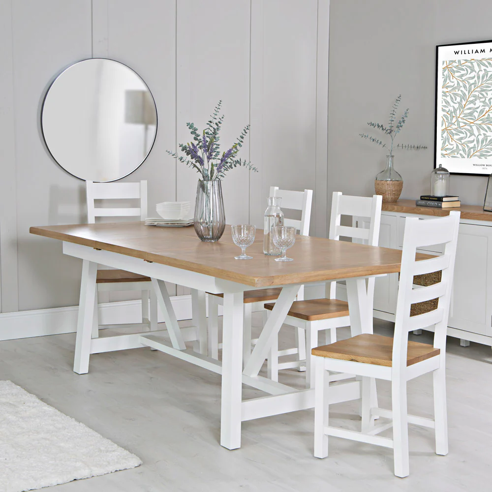 Refectory Butterfly Extending Table White