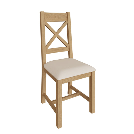 Cross Back Fabric Dining Chair